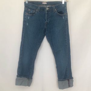 Levi’s Red tab distressed denim jeans